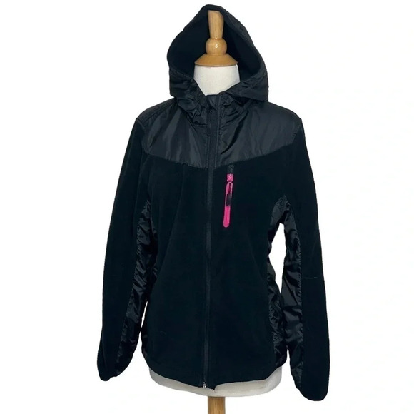 Snozu‎ the Platinum Collection XL black + pink hooded fleece jacket - Picture 1 of 7